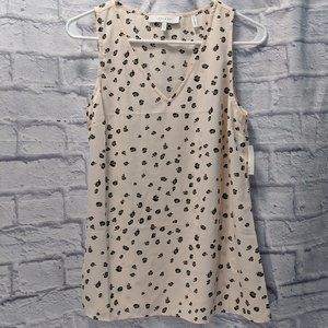 NWT Lark & Ro cream beige steely animal print top
